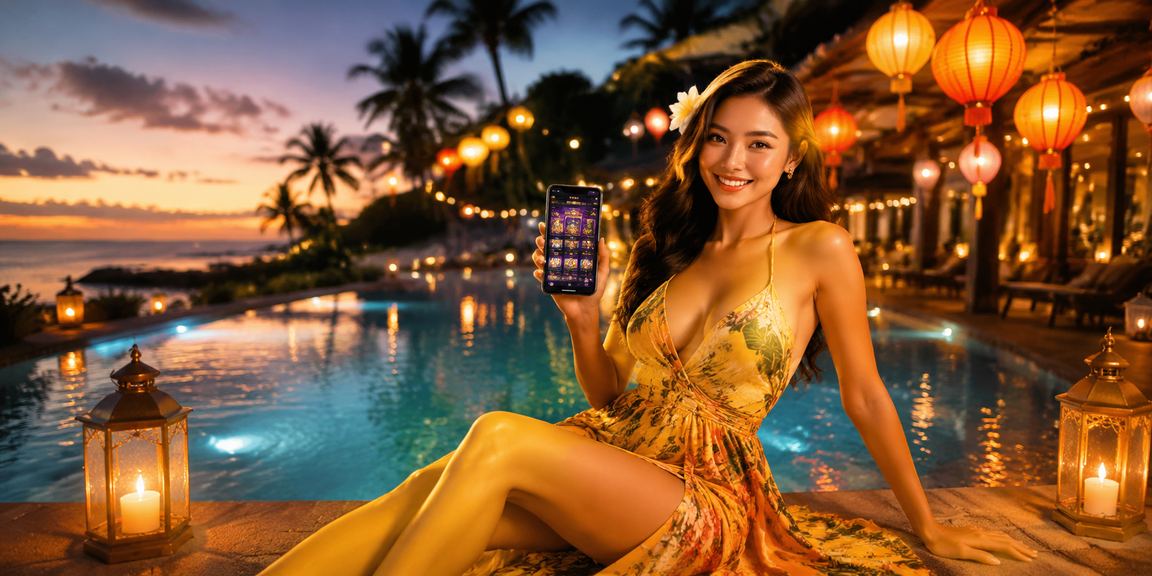 Người dùng tại Hội An mở ứng dụng hitclup dưới ánh đèn lồng để nạp tiền và kích hoạt khuyến mãi